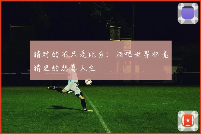 猜对的不只是比分:酒吧世界杯竞猜里的悲喜人生